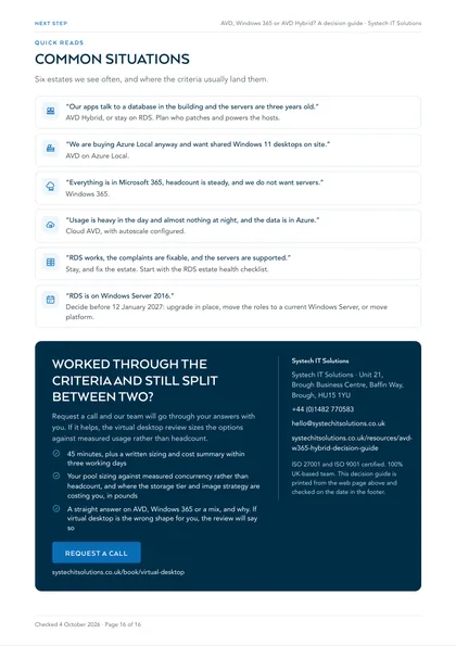 Page 16: Common situations, and the next step