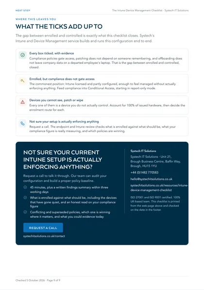 Page 9: What the ticks add up to, and the next step
