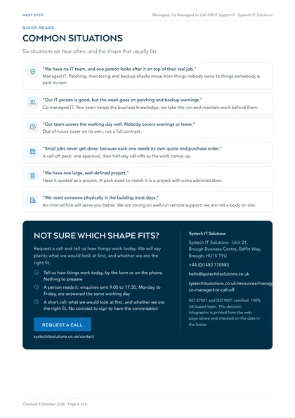 Page 6: Common situations, and the next step