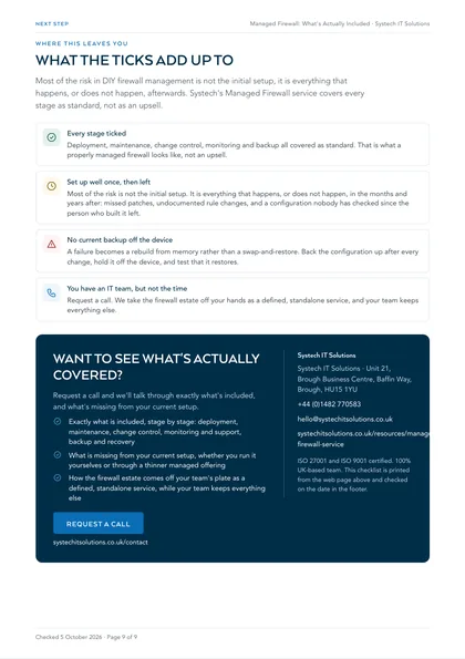 Page 9: What the ticks add up to, and the next step