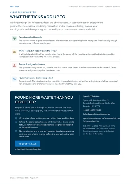 Page 9: What the ticks add up to, and the next step