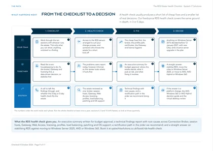 Page 9: The path from the checklist to a decision, by who does what