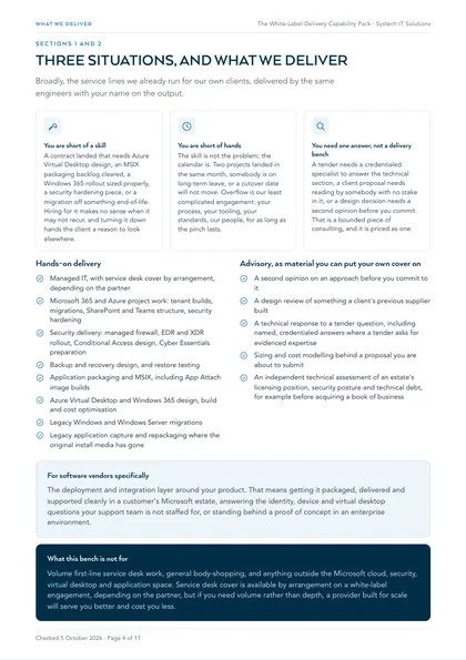 Page 4: Three situations, and what we deliver under your brand